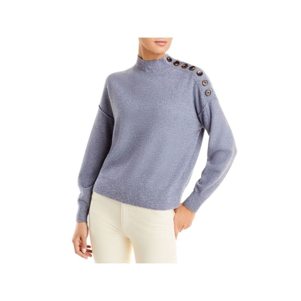 Designer Brand Womens Light Blue Button Shoulder Long Sleeve Sweater XS